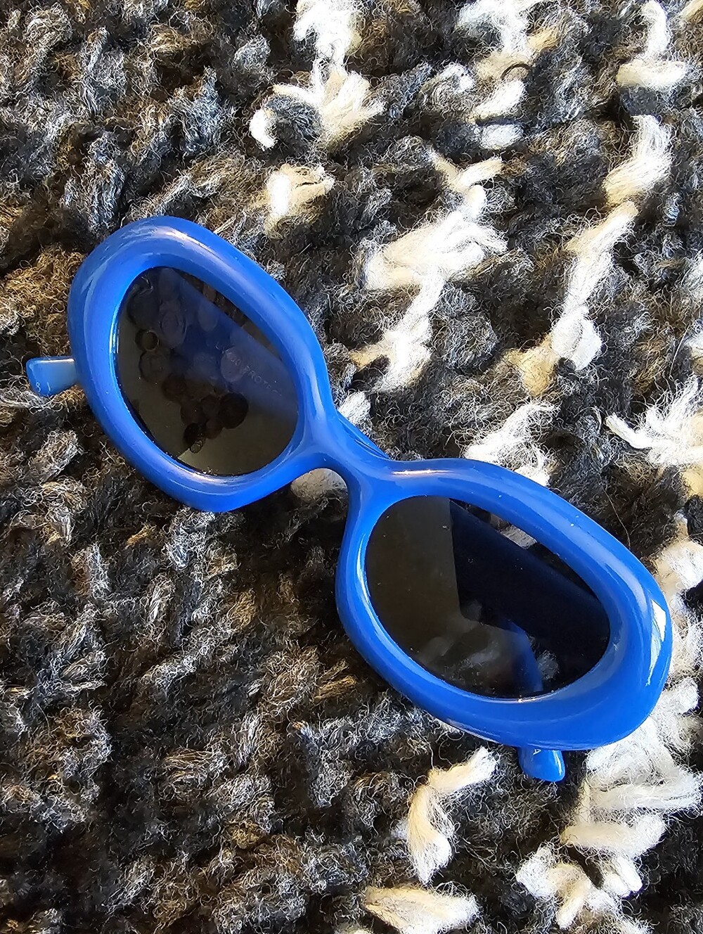 Bold Blue Oval Sunglasses